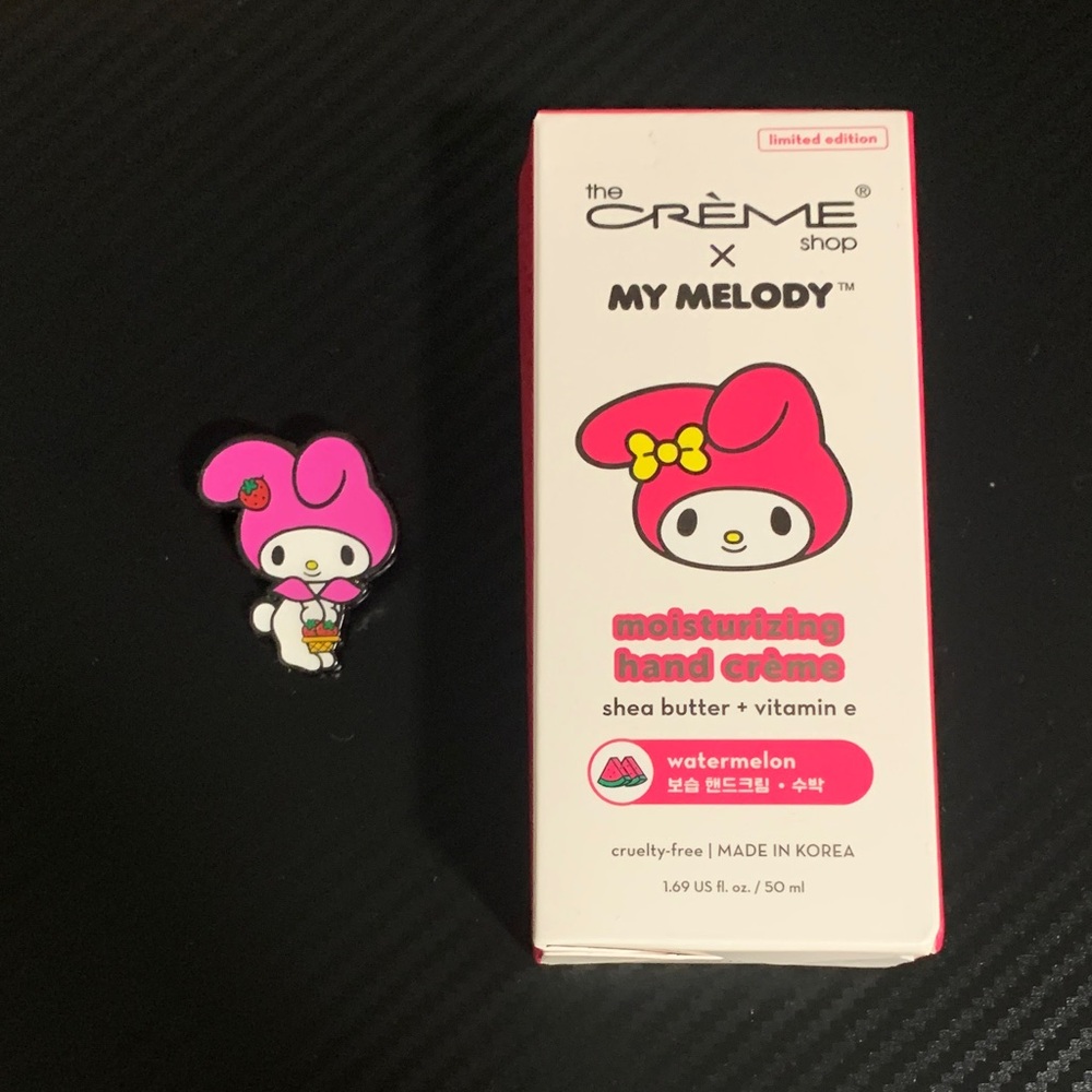 The Crème Shop x My Melody Moisturizing Hand Crème & Enamel Pin Bundle